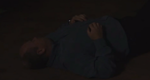 Phil is knocked unconscious by Dan after being overpowered by the latter in their fight (2001).