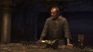 Stannis in his usual place at the Chamber of the Painted Table.