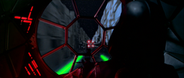 Vader gains a partial weapon lock on the Rebel's X-wing, and took a potentially fatal shot.