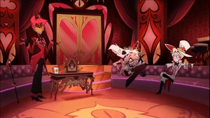 “That’s it. F*ck this! I quit.“ Alastor quitting the hotel.