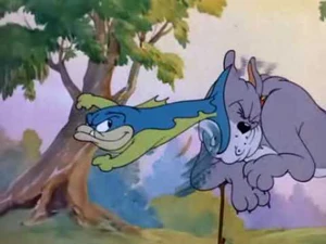 Flappy slaps his tail on Spike's face