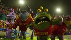 Randall celebrates Chet's high score.