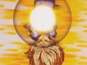 Future Android 18 using Energy Cannon.