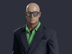 Agent 47 disguised as Zana Kazem.