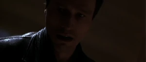 Korda after stabbing Sam to death in a elevator.