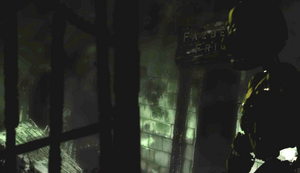 Dark Springtrap at the end of Five Nights at Freddy's: Sister Location.