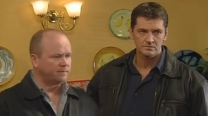 Phil Mitchell feuding against his sworn archnemesis Dan Sullivan.