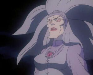 Sarah revealing that she intends to destroy humanity and the world as revenge for being imprisoned in her spell-book rather than conquer the planet with Ben.