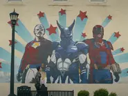 Top Trio Mural.webp (78 KB) A mural of Peacemaker and the Top Trio in Evergreen.