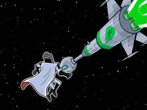 Vlad watches as his Jack abandons him in Space thus cementing his permanent exile from the earth as the Vlad Masters Jack thought he knew was gone.