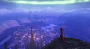 Zarok see the village before he turns Gallowmere into Eternal Night.