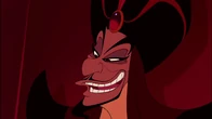 "Your father has charged me with keeping peace in Agrabah. The boy was a criminal." Jafar's evil grin.