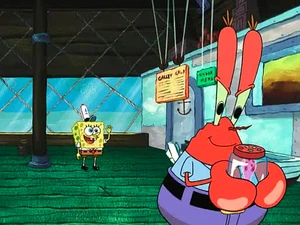 Mr. Krabs realizing he can profit off of the jellyfish.