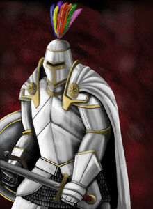 Ser Robert Strong as he appears in the novel series, without a face.