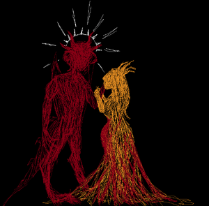 With Grand Karcist Ion before her transformation.