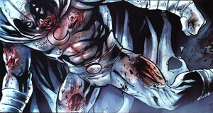 Moon Knight being attacked by the reanimated corpses.
