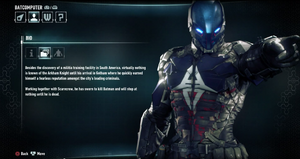 Arkham Knight's bio in Batman: Arkham Knight