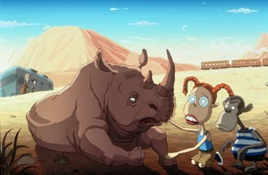 Bree and Sloan run into the "help" of a wounded black rhinoceros.