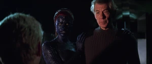 Mystique with Magneto and Kelly.