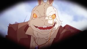 The White Rabbit holding Dante.