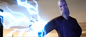 Dooku strives to stir Opress' anger and hatred in order to unlock the power of the dark side within him, torturing and agitating his disciple with demeaning criticism and Force lightning.