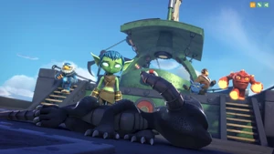 Dark Spyro unconscious about to be exposed