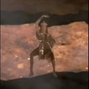 Queen Gedren falls into the lava.
