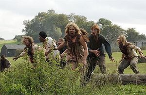 The Infected villagers of Sandford, and their Infected attackers hunting Donald