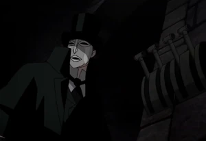 Jack the Ripper attempting to escape Batman in Arkham Asylum.