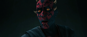 Maul devastated as he sees his brother is stabbed by Sidious.