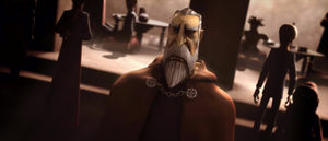 Count Dooku states that the Jedi were plotting to destroy Jabba.