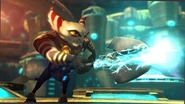 Azimuth furiously uses his OmiWrench to kill Ratchet for not helping him.