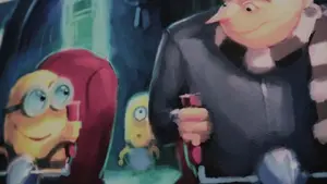 Concept art of him with the Minions.