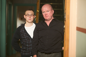 Phil Mitchell with his son Ben (played by Joshua Pascoe) in 2011.