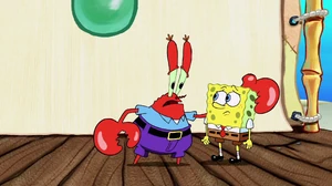 Mr. Krabs telling SpongeBob that he given the job of manager to Squidward for being more mature than him, despite him being a great and most loyal fry cook.