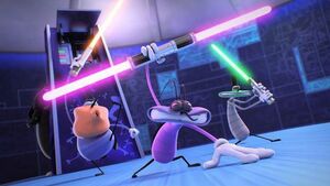 Joey and his allies in Star Wars style.