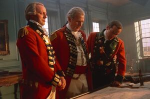 Cornwallis, middle, with his fellow officers.