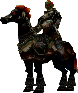 Ganondorf on his horse in Ocarina Of Time.