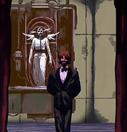 Geoff Reborn.jpeg (650 KB) Geoff Ernstmann appears resurrected in front of his audience during the unveiling of Barachiel.