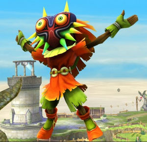 A possessed Skull Kid in Super Smash Bros. 4.