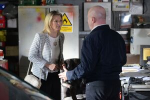 Phil Mitchell with his second wife Kathy Beale - also mother of his son Ben.