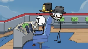 Reginald promoting Henry as the new Toppat Leader in Rapidly Promoted Executive.