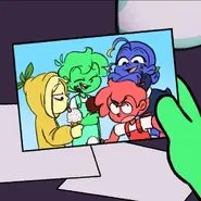 TurminhaCrianças.webp (86 KB) Linn and Torajo eating ice cream, Linn's is flakes and Torajo's is chocolate, while Zulmi is irritating Morajo as a child.