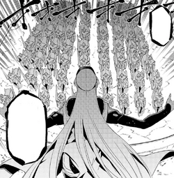 Esdeath as she announced that the long awaited war had finally arrived while forming her troopers.