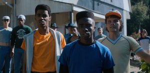Andy and his friends confused as they watch a heartbroken Jason walk into the woods.