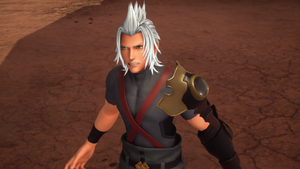 Terra-Xehanort shocked and enraged that the guardian rescued Aqua and Ventus.