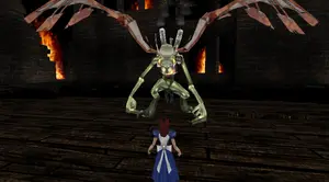 Jabberwock about to attack Alice.