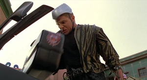 Griff gets his hoverboard, the Pit Bull.