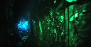 Inside Monstro's stomach.