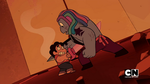 Steven stabs Bismuth.